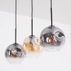 Ripoll hanging light, globe light, pendant light Amber, clear, Smoke-coloured, 3-light sources