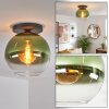 Koyoto ceiling light, globe light 30 cm green, clear, 1-light source