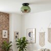 Koyoto ceiling light, globe light 30 cm green, clear, 1-light source