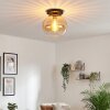 Koyoto ceiling light, globe light 30 cm Amber, clear, 1-light source