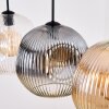 Ripoll hanging light, globe light, pendant light Amber, clear, Smoke-coloured, 4-light sources