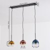 Koyoto hanging light, globe light, pendant light blue, gold, clear, coppery, 3-light sources