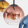 Koyoto hanging light, globe light, pendant light blue, gold, clear, coppery, 3-light sources