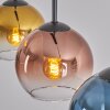 Koyoto hanging light, globe light, pendant light blue, gold, clear, coppery, 3-light sources