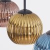 Koyoto hanging light, globe light, pendant light blue, gold, coppery, 3-light sources