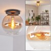 Koyoto ceiling light, globe light 30 cm Amber, clear, 1-light source