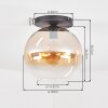 Koyoto ceiling light, globe light 30 cm Amber, clear, 1-light source