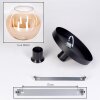 Koyoto ceiling light, globe light 30 cm Amber, clear, 1-light source