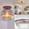 Koyoto ceiling light, globe light 30 cm clear, Smoke-coloured, 1-light source