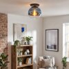Koyoto ceiling light, globe light 30 cm blue, clear, 1-light source
