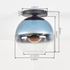 Koyoto ceiling light, globe light 30 cm blue, clear, 1-light source