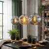 Ripoll hanging light, globe light, pendant light Amber, Smoke-coloured, 3-light sources