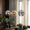 Ripoll hanging light, globe light, pendant light Amber, Smoke-coloured, 3-light sources