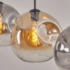 Ripoll hanging light, globe light, pendant light Amber, clear, Smoke-coloured, 3-light sources