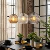 Ripoll hanging light, globe light, pendant light Amber, clear, Smoke-coloured, 3-light sources