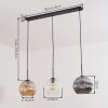 Ripoll hanging light, globe light, pendant light Amber, clear, Smoke-coloured, 3-light sources