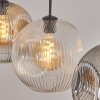 Ripoll hanging light, globe light, pendant light Amber, clear, Smoke-coloured, 3-light sources