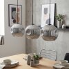 Ripoll hanging light, globe light, pendant light chrome, Smoke-coloured, 3-light sources