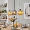 Ripoll hanging light, globe light, pendant light Amber, Smoke-coloured, 3-light sources