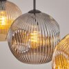 Ripoll hanging light, globe light, pendant light Amber, Smoke-coloured, 3-light sources