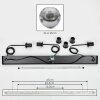 Ripoll hanging light, globe light, pendant light chrome, clear, Smoke-coloured, 3-light sources