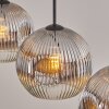 Ripoll hanging light, globe light, pendant light chrome, clear, Smoke-coloured, 3-light sources