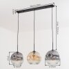 Ripoll hanging light, globe light, pendant light Amber, clear, Smoke-coloured, 3-light sources