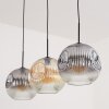 Ripoll hanging light, globe light, pendant light Amber, clear, Smoke-coloured, 3-light sources