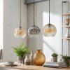 Ripoll hanging light, globe light, pendant light Amber, clear, Smoke-coloured, 3-light sources