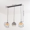 Ripoll hanging light, globe light, pendant light Amber, clear, Smoke-coloured, 3-light sources