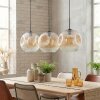 Ripoll hanging light, globe light, pendant light Amber, clear, 3-light sources
