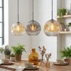 Ripoll hanging light, globe light, pendant light Amber, clear, Smoke-coloured, 3-light sources