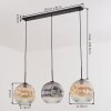 Ripoll hanging light, globe light, pendant light Amber, clear, Smoke-coloured, 3-light sources
