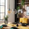 Koyoto hanging light, globe light, pendant light Amber, chrome, clear, Smoke-coloured, 3-light sources