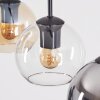 Koyoto hanging light, globe light, pendant light Amber, chrome, clear, Smoke-coloured, 3-light sources