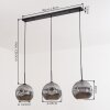 Ripoll hanging light, globe light, pendant light Smoke-coloured, 3-light sources