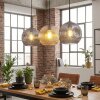 Ripoll hanging light, globe light, pendant light Amber, Smoke-coloured, 3-light sources