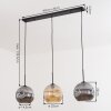 Ripoll hanging light, globe light, pendant light Amber, Smoke-coloured, 3-light sources
