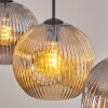 Ripoll hanging light, globe light, pendant light Amber, Smoke-coloured, 3-light sources