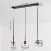 Koyoto hanging light, globe light, pendant light Amber, clear, Smoke-coloured, 3-light sources