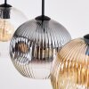 Ripoll hanging light, globe light, pendant light Amber, clear, Smoke-coloured, 4-light sources