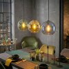 Koyoto hanging light, globe light, pendant light blue, gold, green, 3-light sources