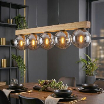 Gastor hanging light, globe light, pendant light Ecru, black, 5-light sources