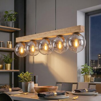 Gastor hanging light, globe light, pendant light Ecru, black, 5-light sources