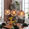 Ripoll hanging light, globe light, pendant light clear, coppery, 3-light sources