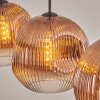 Ripoll hanging light, globe light, pendant light clear, coppery, 3-light sources