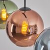 Koyoto hanging light, globe light, pendant light blue, green, coppery, 3-light sources