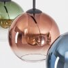 Koyoto hanging light, globe light, pendant light blue, green, clear, coppery, 3-light sources