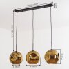 Ripoll hanging light, globe light, pendant light gold, 3-light sources