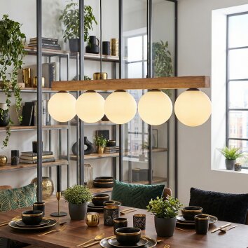 Gastor hanging light, globe light, pendant light Ecru, black, 5-light sources